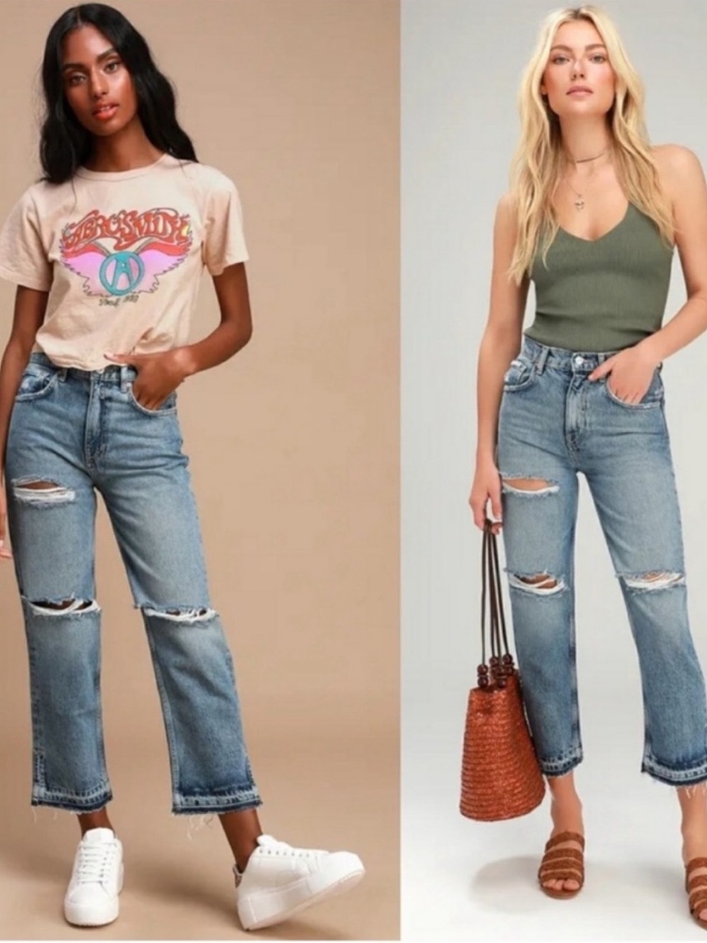 NWT FREE PEOPLE WE THE FREE Med Wash Blue Lita Slim-Leg Distressed Crop Jean 31